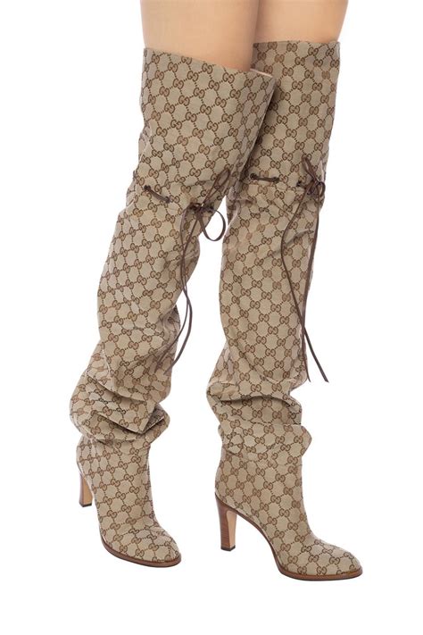 gucci boot bees|gucci print thigh high boots.